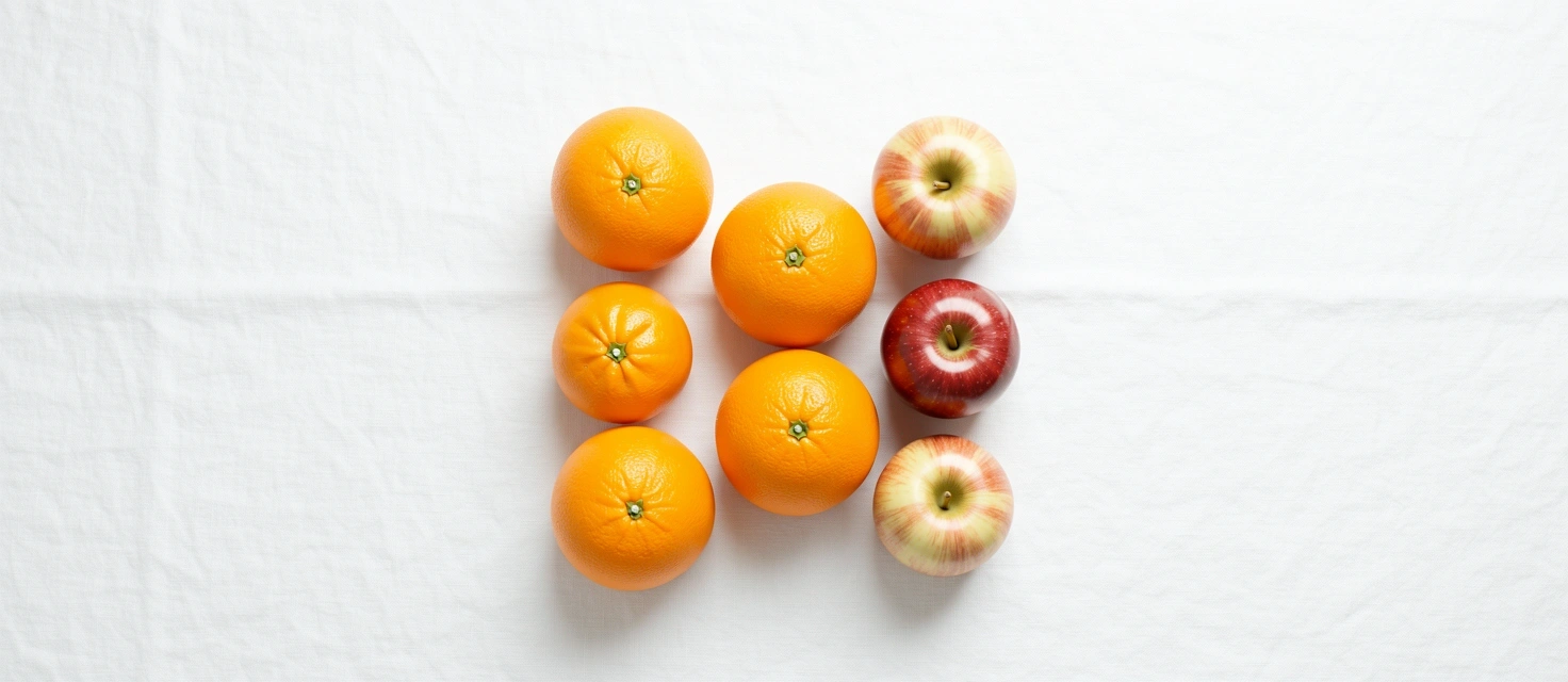 Frutas frescas sobre fondo blanco